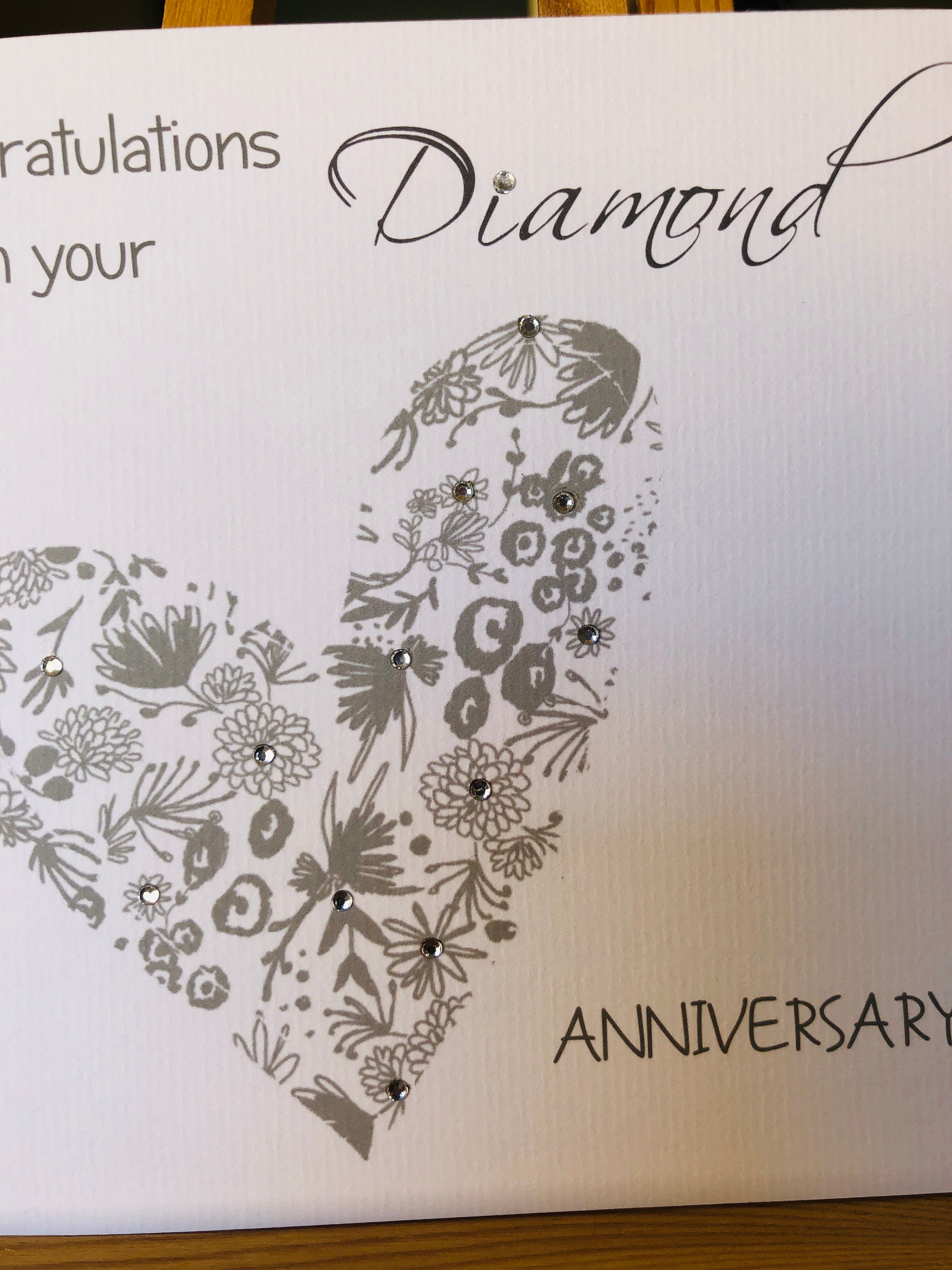 60th Diamond Wedding Anniversary Card Handmade Happy 60th - Etsy