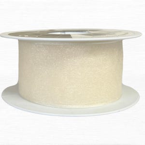 Hübsches weißes Organzaband für die Braut, Berisfords UK, Super Sheer Band, gewebter Rand, Breiten 10 mm, 15 mm, 25 mm und 40 mm