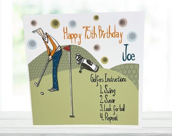Carte d'anniversaire de golf personnalisée tous âges et noms, carte d'anniversaire pour golfeur, carte d'amateurs de golf, carte d'anniversaire de golf drôle, carte de golf pour lui,