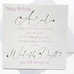 Personalised Birthday Card For Daughter, Handmade Happy Birthday Wonderful Daughter, Birthday Card For Her, Special Daughter Keepsake Card