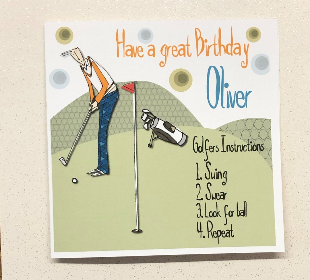 Personalised Golf Birthday Card Birthday Card For Golfer Golf Lovers