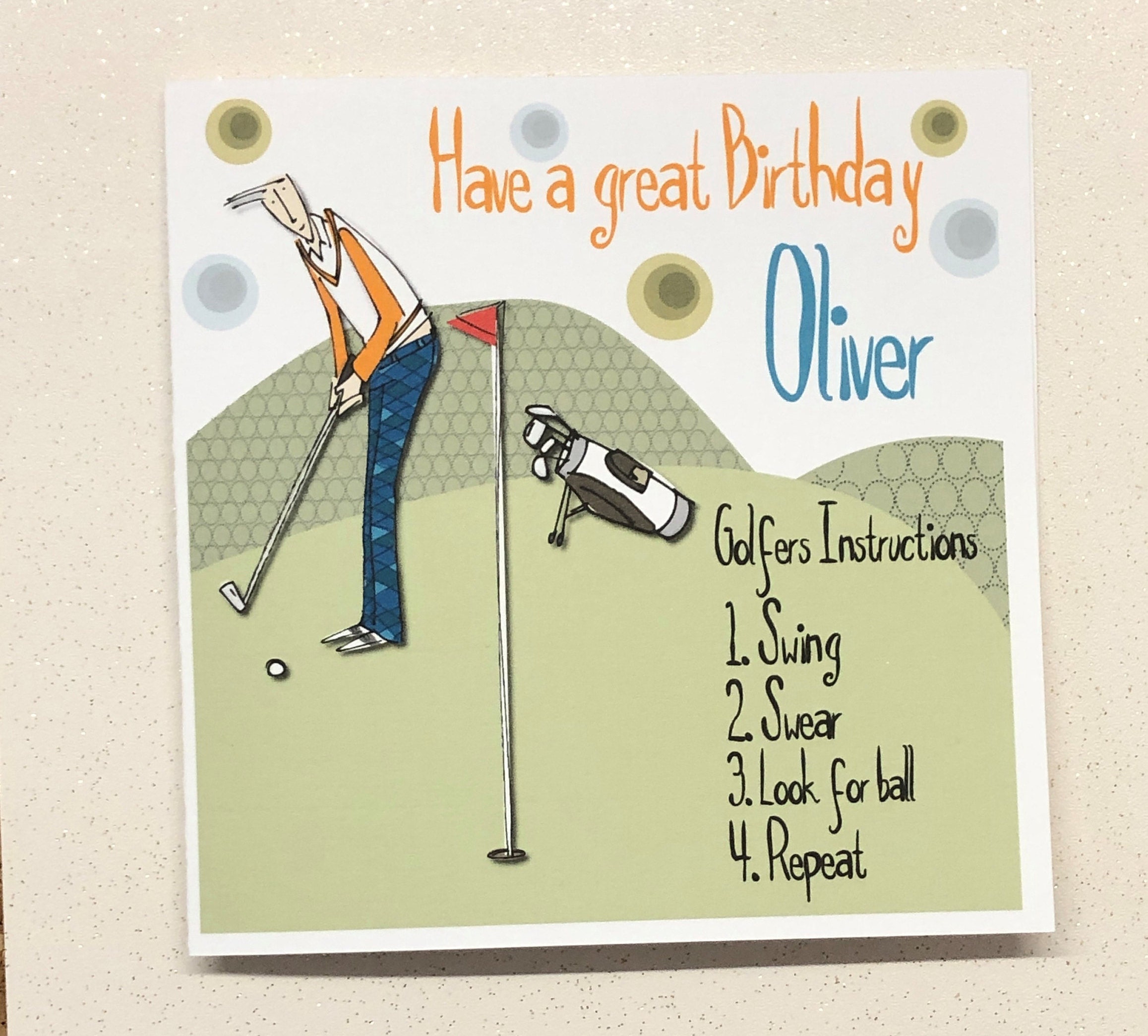 Mens Personalised Golf Birthday Card Birthday Card For | Etsy