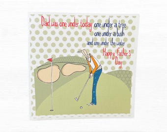 Golf Themed Father's Day Card, Handmade Funny Golf Joke Card For Dad, Happy Father's Day Card