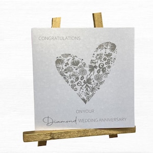 Diamanthochzeit Jahrestag Karte, handgemachte 60. Hochzeitstag Karte, Glückwunschkarte