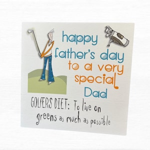 Carte de fête des pères amusante, parfaite pour les papas amateurs de golf ! - Blague sur le régime du golfeur - Carte de voeux spéciale papa, papa, beau-père - Carte de golf humoristique