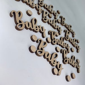 Baby Table Decor, Baby Shower Decor, Wooden Baby Confetti, Name Confetti, Personalized Confetti, Gender Reveal, Neutral Baby Shower