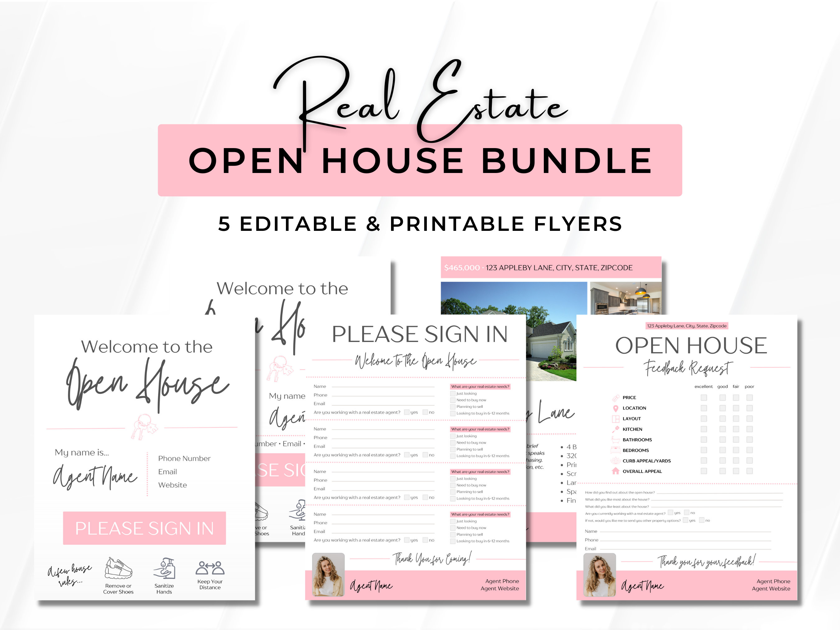 Open House Sign-in Sheets Real Estate Printable Real Estate Marketing ...