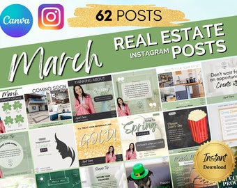 2024 March Real Estate Instagram Real Estate Marketing Real Estate Templates Canva Template Spring Real Estate St Patricks Day Realtor