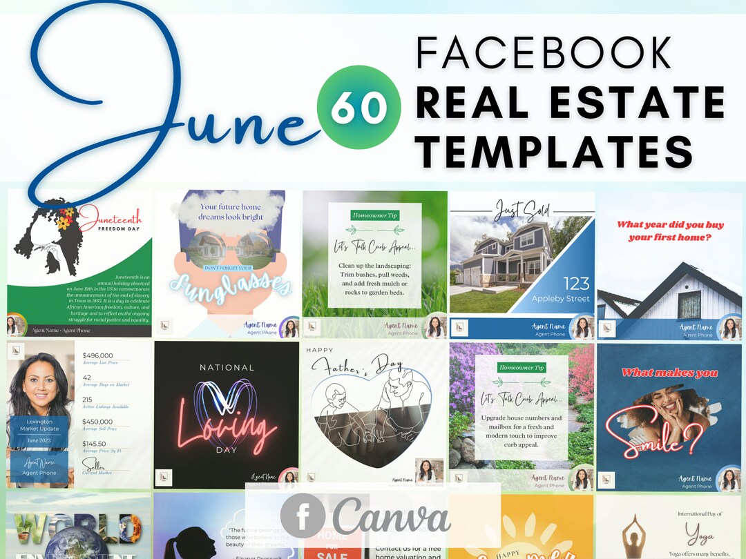 Real Estate Social Media June Marketing Template Facebook Posts June ...
