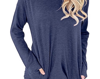 Shirt met lange mouwen met zakken en personalisatie