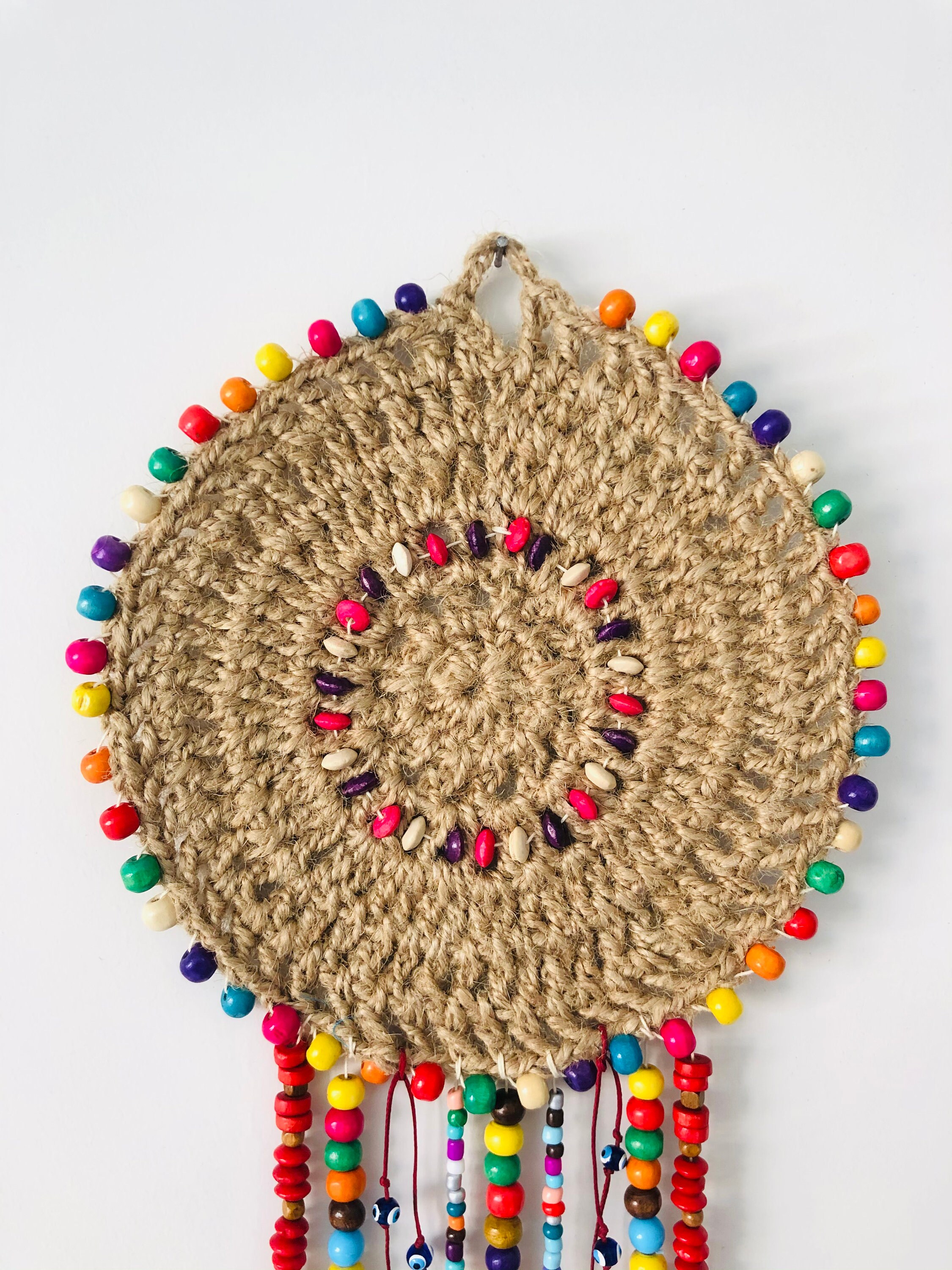 Rojo Mandala abalorios colgantes decoración de pared de | Etsy