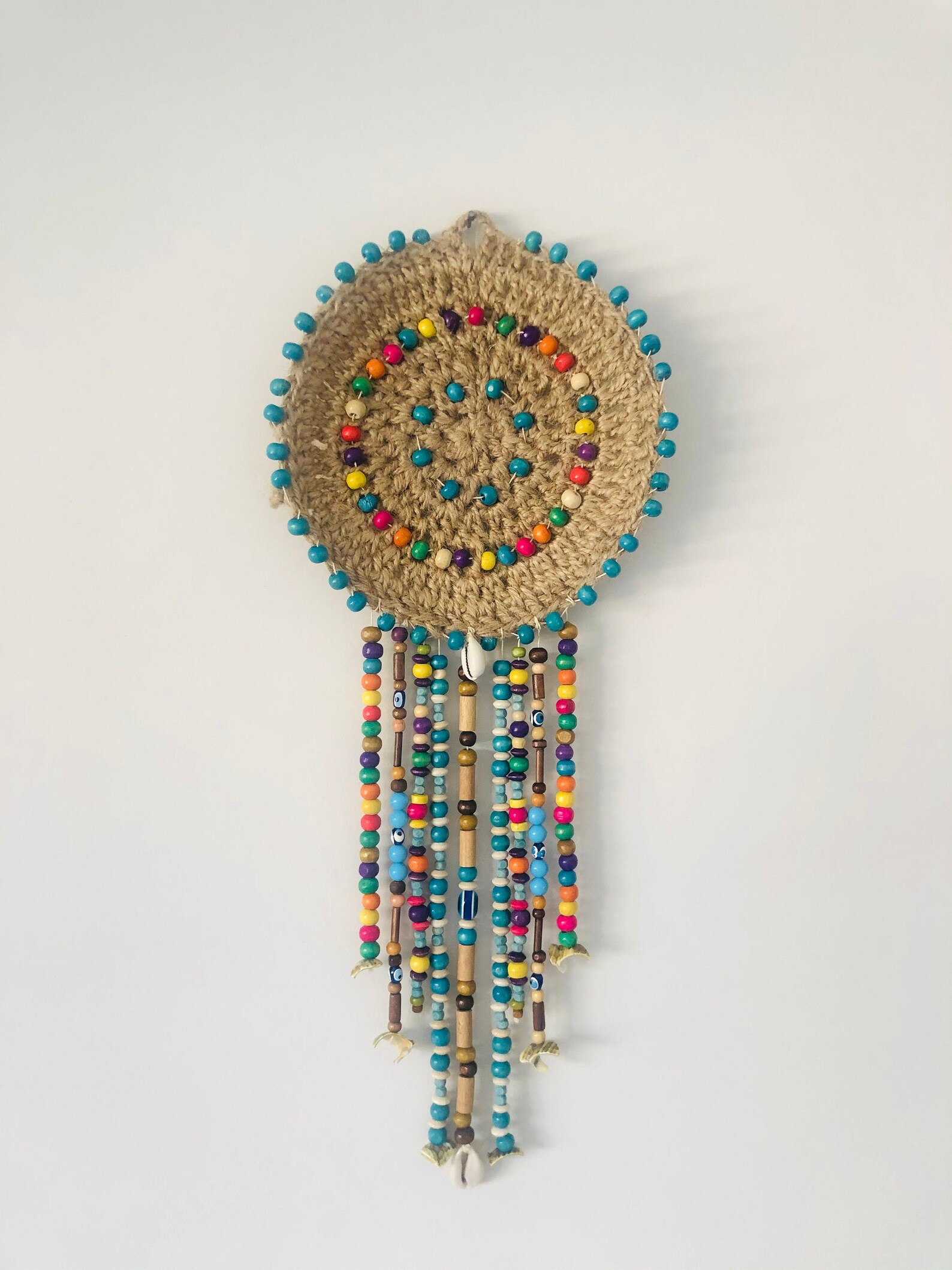 Mandala Beaded Wall Hanging Multicolour Crochet Wall Decor Etsy