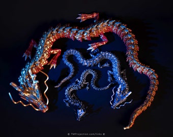 Traditional Japanese Oriental Dragon - Articulated Fidget Toy Display Piece