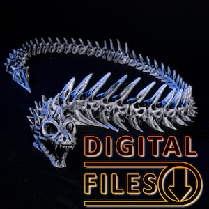 Skeleton Snake Articulated Fidget Toy Dead Skeletal Dinosaur Fantasy Beast Mythical 3D PRINTING FILES