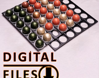 36 (6 x 6) Nespresso Vertuo Coffee Pod Holder Mount Dispenser (DIGITAL 3D PRINTING FILES)