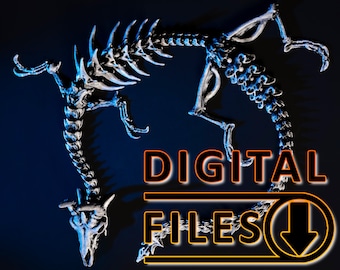 Skeleton Dragon 3D Print Files, Articulated Fidget Toy (Digital Files)