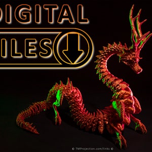 Japanese Forest Dragon Articulated Oriental Fidget Toy 3D PRINTING FILES