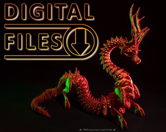 Japanese Forest Dragon Articulated Oriental Fidget Toy 3D PRINTING FILES