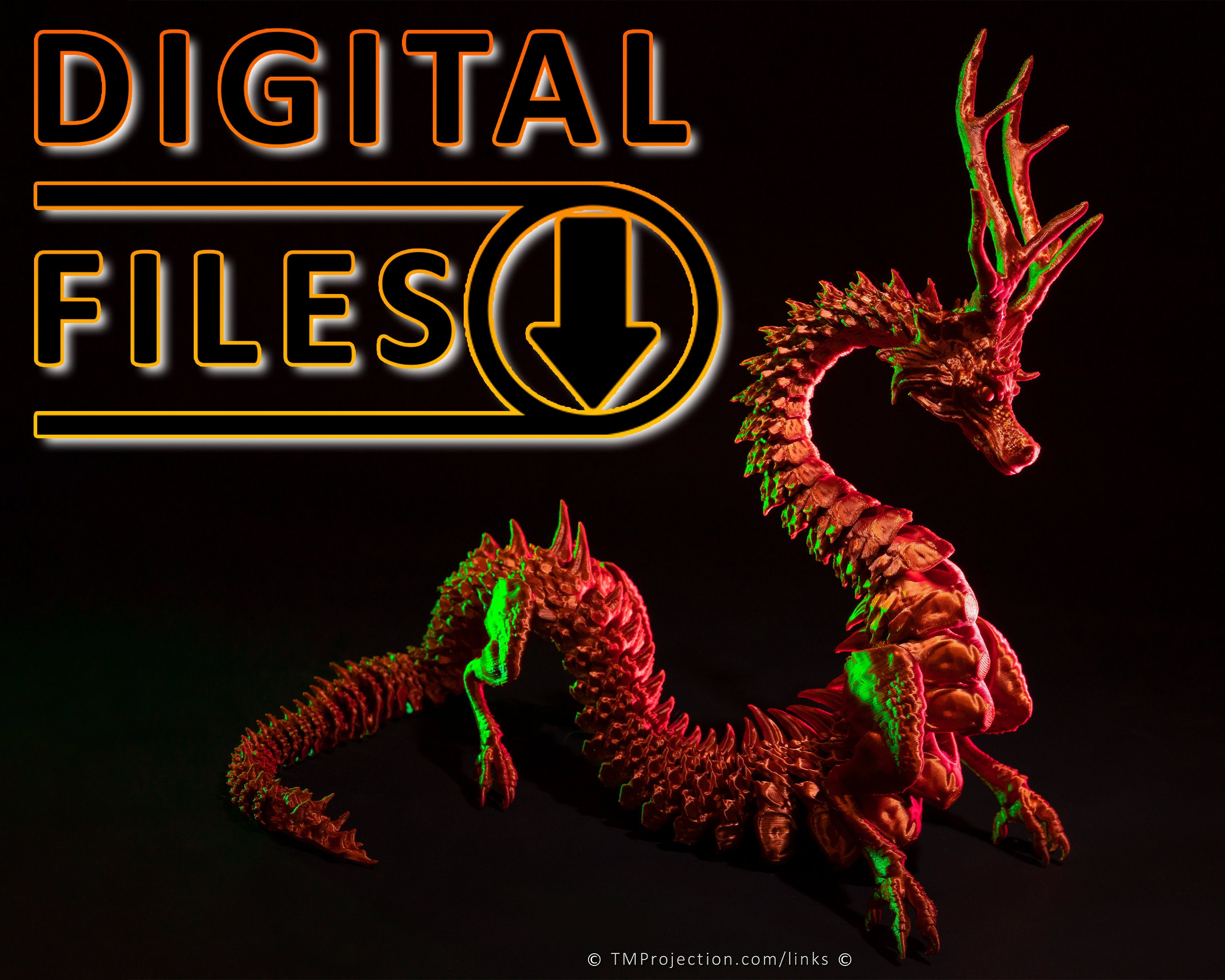 Japanese Forest Dragon Articulated Oriental Fidget Toy 3D PRINTING