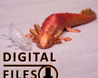 Articulated Axolotl Fidget Toy 3D Printing Files (Digital Download)