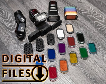 Godox V860IIS Flash Gel Mounts, Honeycomb Filters 3D Printing Files (Digital Files)