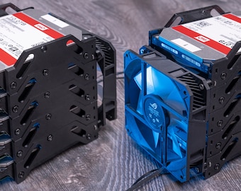 10 x Stackable 3.5 Inch Hard Disk Drive Mounts with 12x12cm Fan Attachment Holes