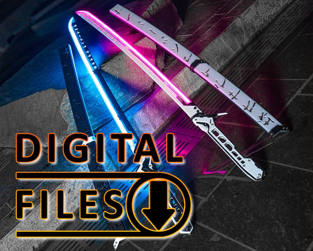 Cyberpunk 2077 RGB Arasaka Thermal Katana + Sheath + Tutorials