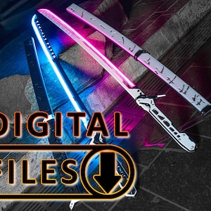 Cyberpunk 2077 RGB Arasaka Thermal Katana + Sheath + Tutorials (COMPLETE 3D PRINTING Digital Project)