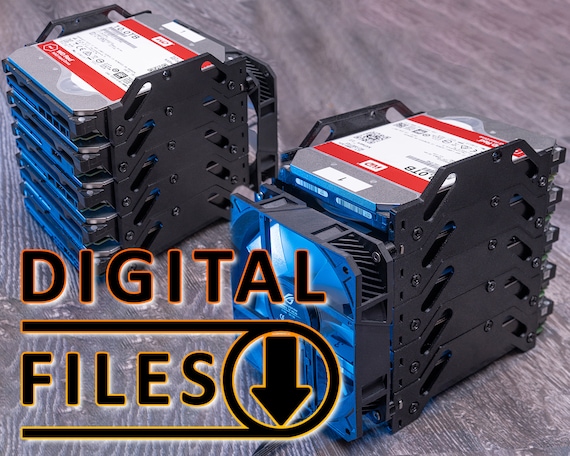 Stackable 3.5 Inch Hard Disk Drive Mounts with 12x12cm Fan Attachment Holes 3D PRINTING FILES