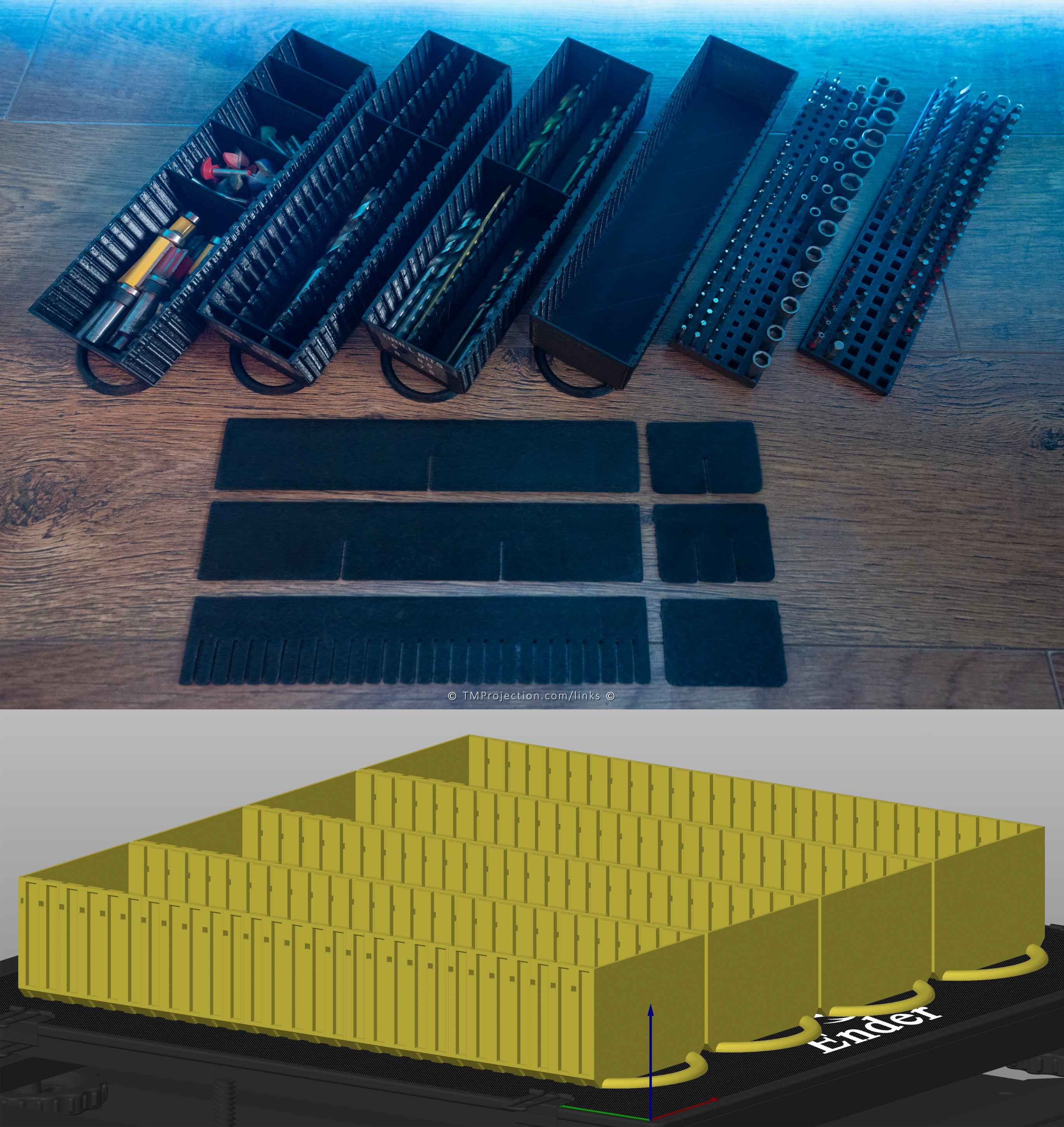Seperators Storage Compartment Storage Drawers, Separators, Drill Bit Organiser Slots 3D ...