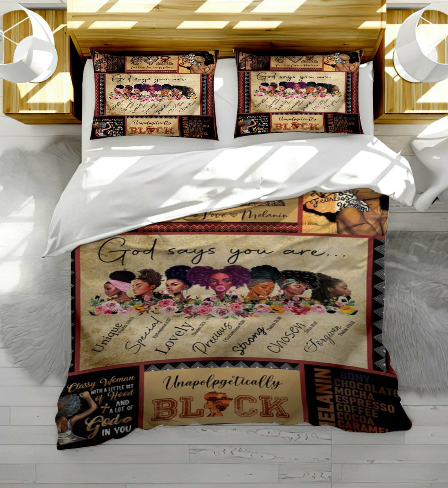 Black Girl Magic Bedding Set Black African Girls Bedding Set Etsy