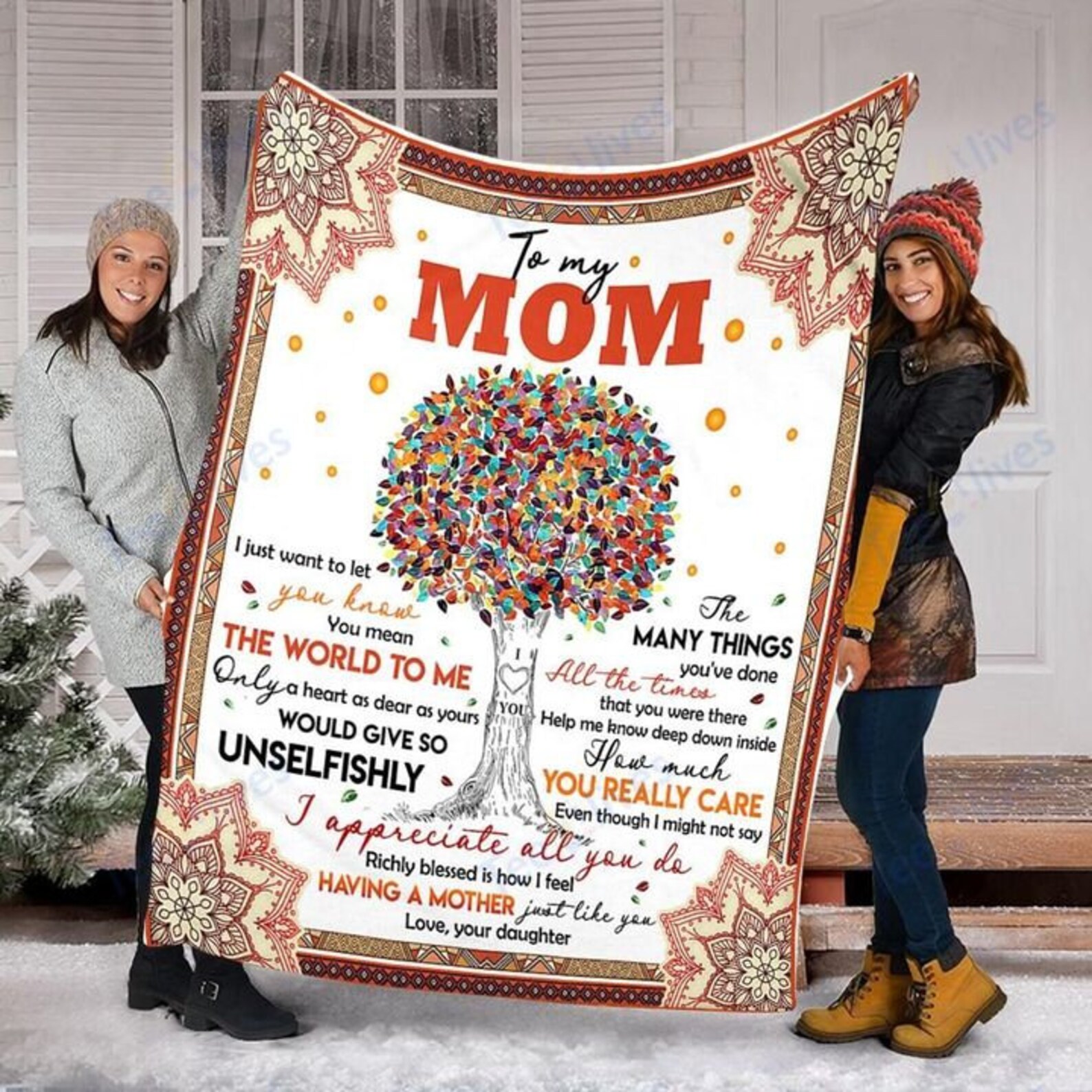 Personalized Daughter To My Mom Blanket Personalized Mother Etsy