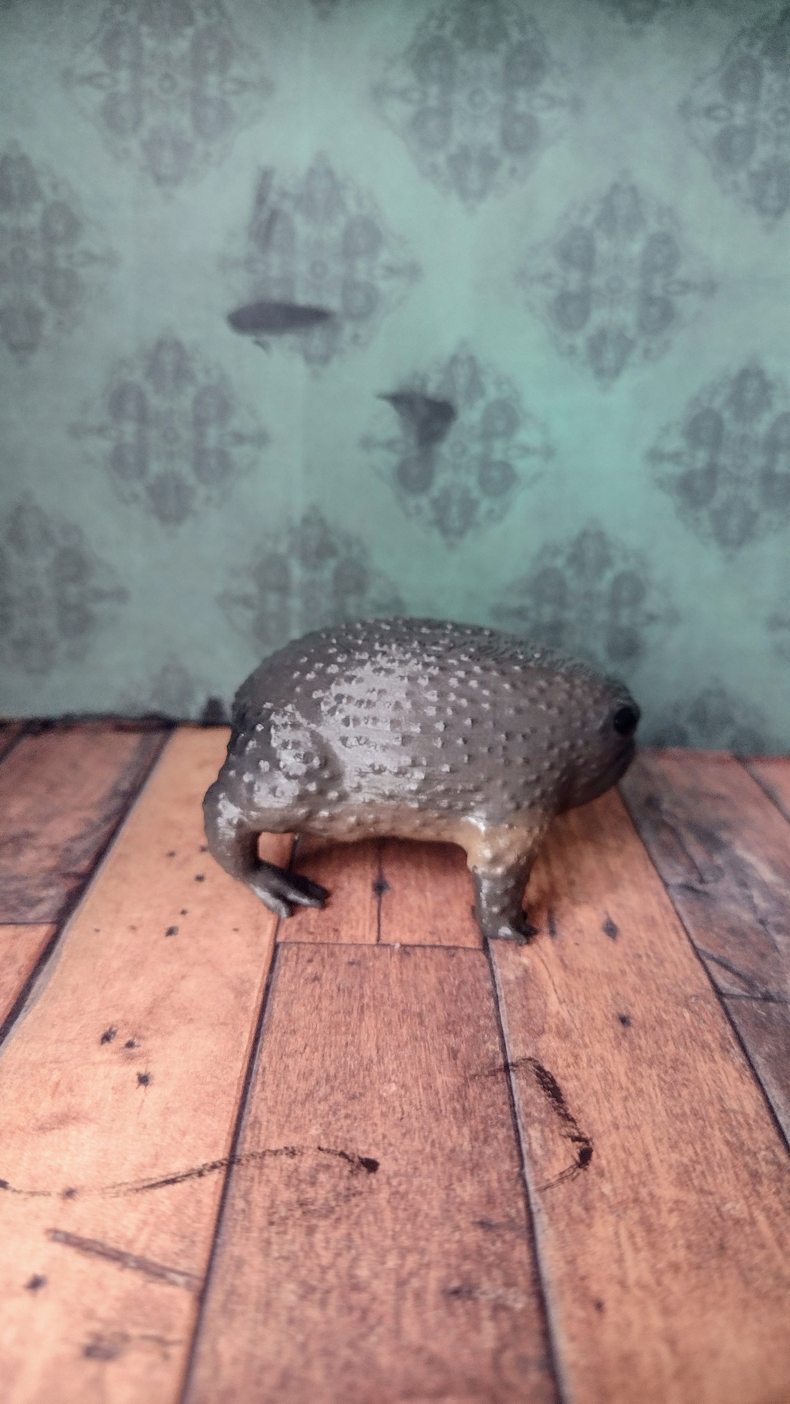 Black Rain Frog Avocado Frog Hand-painted Collectible | Tiny Grumpy ...