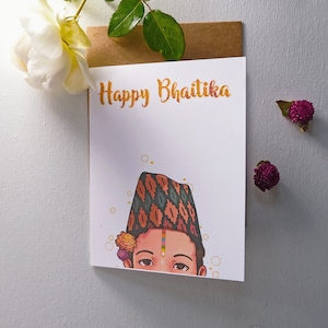 Bhaitika | Nepali Grußkarte, Nepali Festival, Tihar Greetings, Deepawali Cards