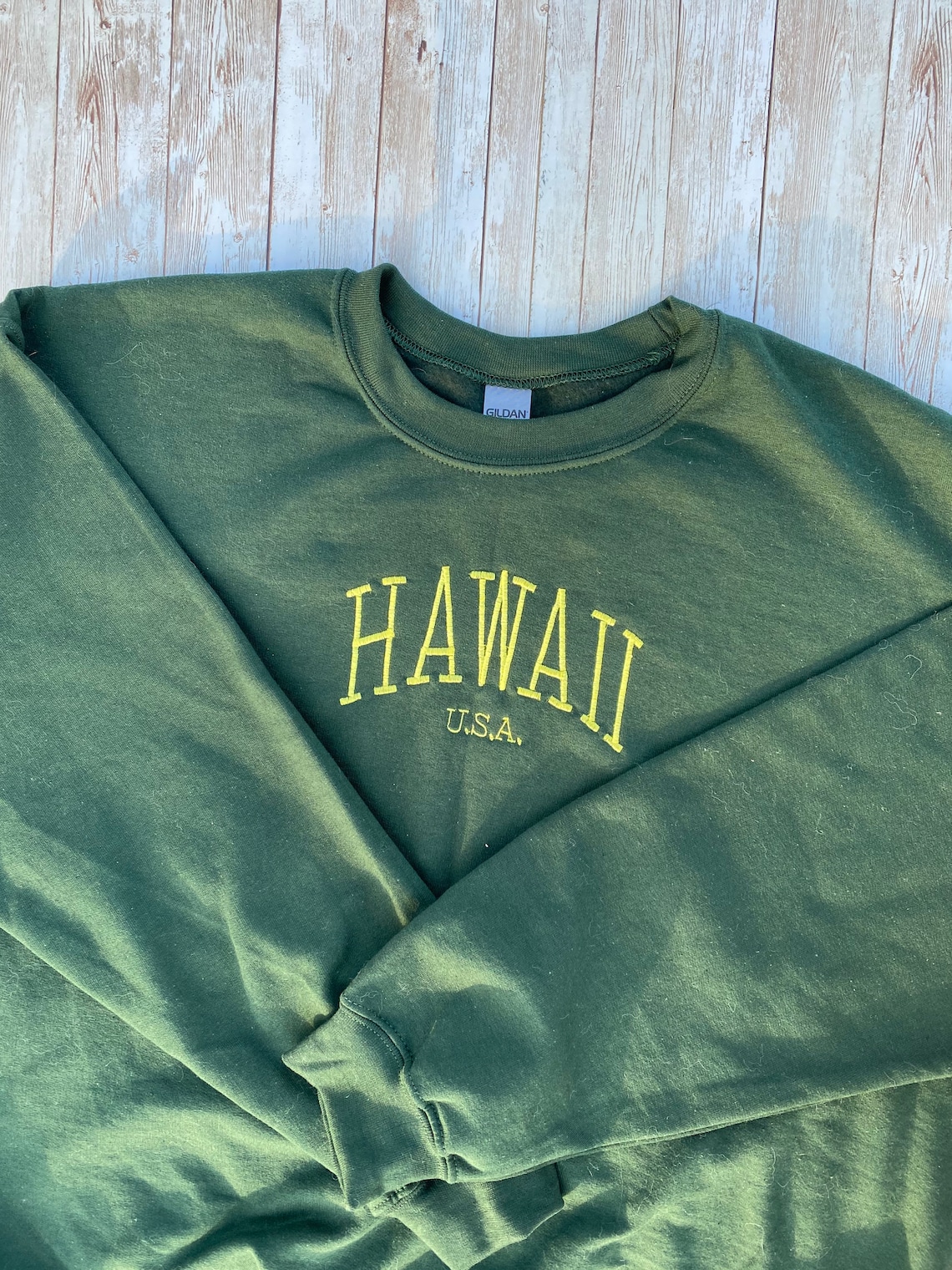Hawaii USA Custom Embroidered Sweatshirt Pullover Etsy