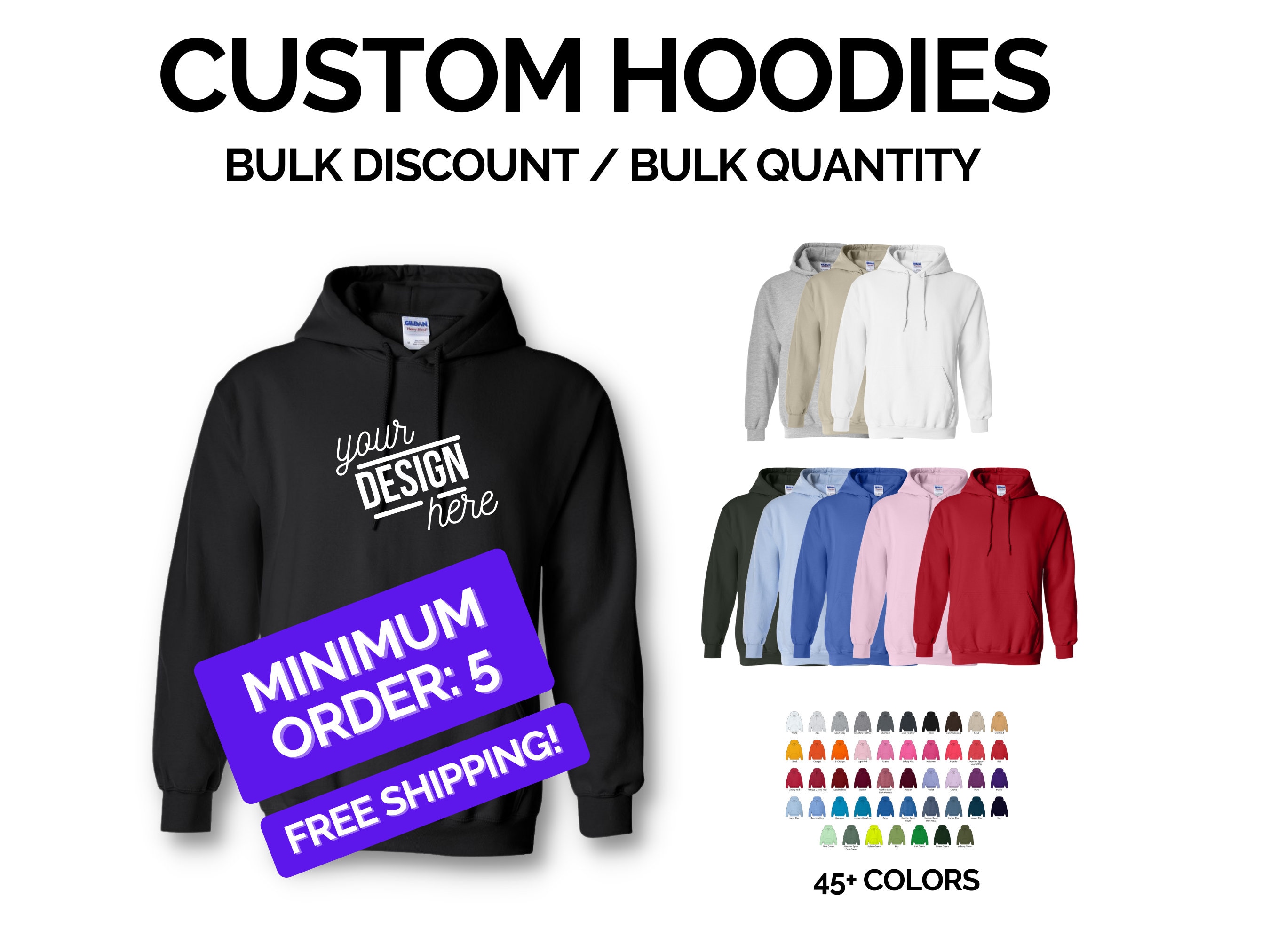 Embroidered BULK WHOLESALE Hoodies Personalized Hoodie - Etsy Singapore