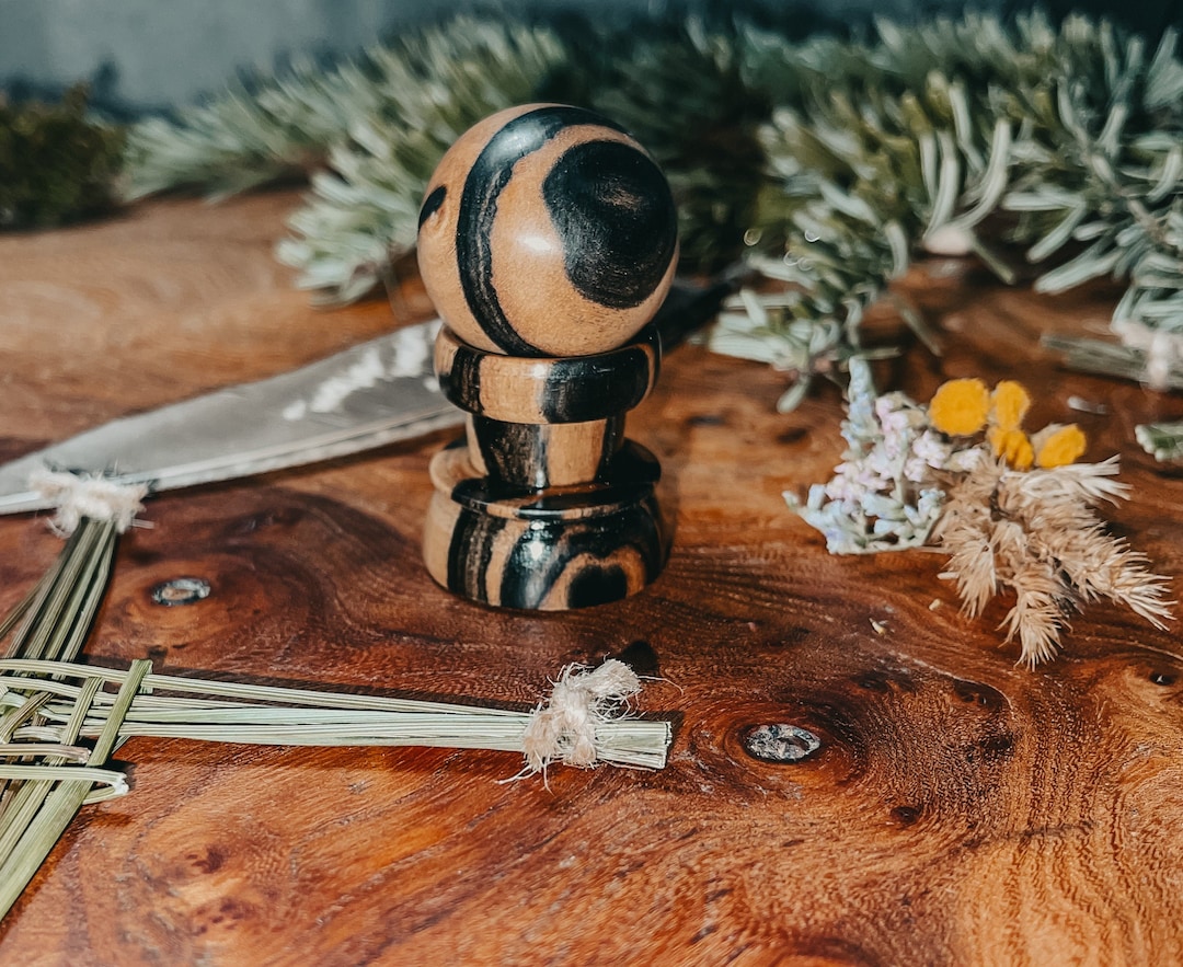 Sphere and Its Display in Royal Ebony Wood From Laos Etsy