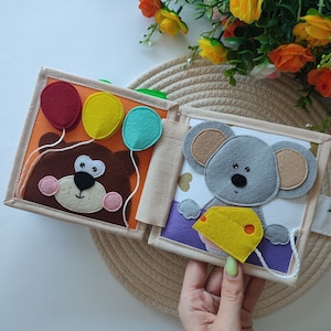 Personalized Quiet Baby Book Hedgehog, Felt Book for Fine Motor Skills ...