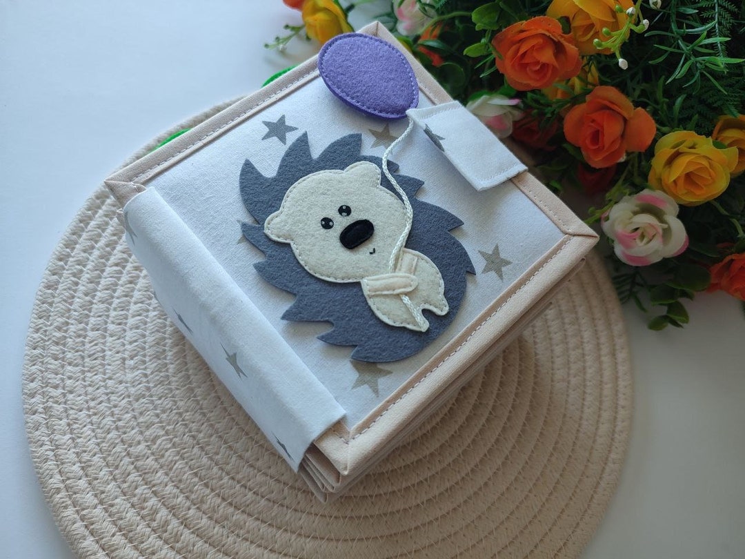 Personalized Quiet Baby Book Hedgehog, Felt Book for Fine Motor Skills ...