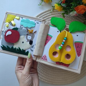 Personalized Quiet Baby Book Hedgehog, Felt Book for Fine Motor Skills ...
