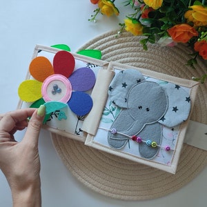 Personalized Quiet Baby Book Hedgehog, Felt Book for Fine Motor Skills ...