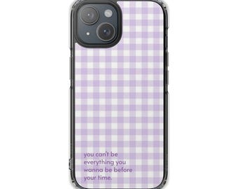 Lilac Gingham Clear Phone Case | MagSafe Compatible