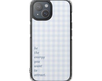 Blue Gingham Quote iPhone Case | Phone Case