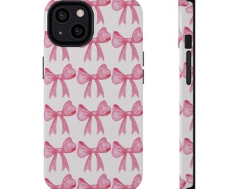 Valentine's Day Gift | Pink Bow Pattern Phone Case | Impact-Resistant Case