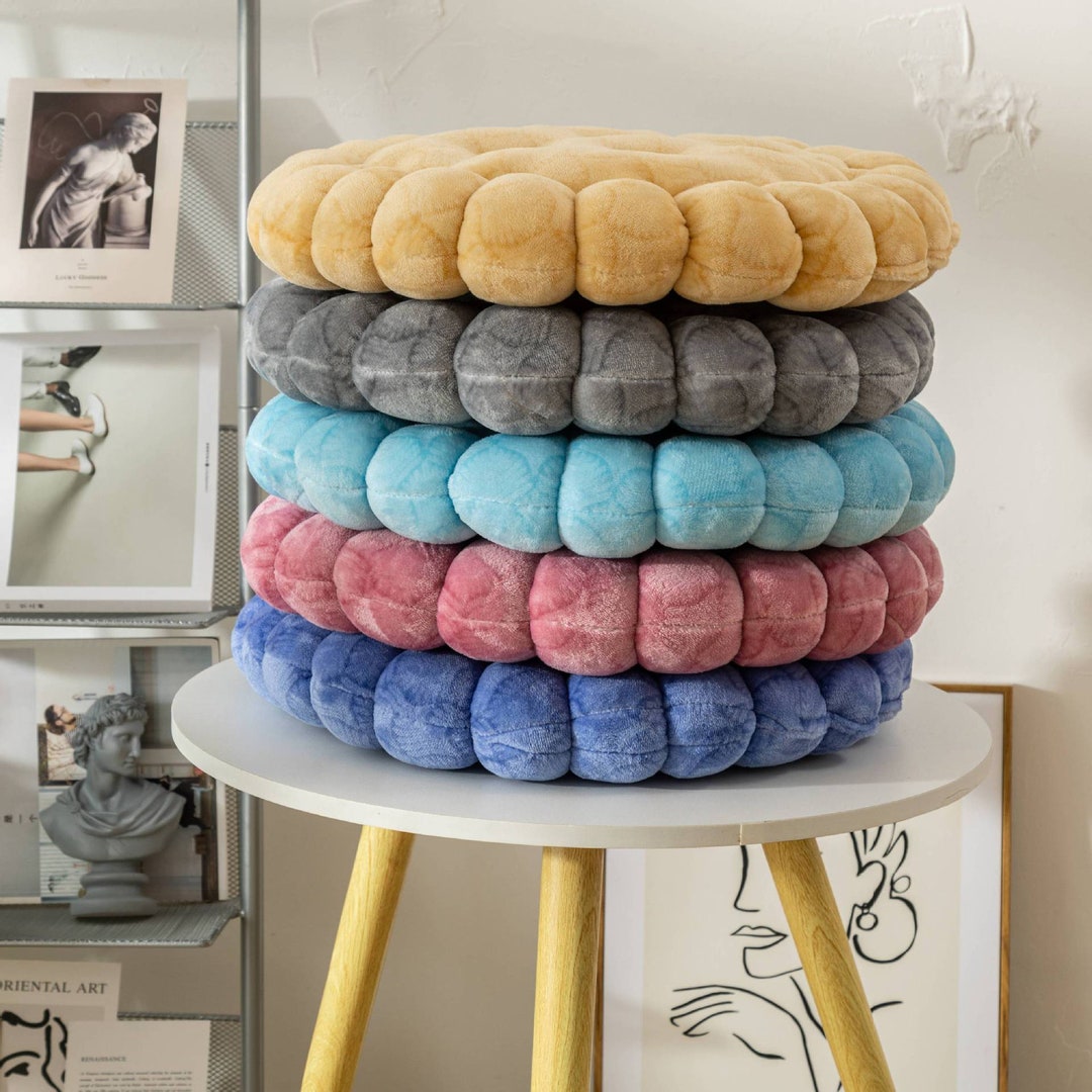 Velvet Dine Chair Cushion, Round Stool Cushions, Dining Kitchen Chair