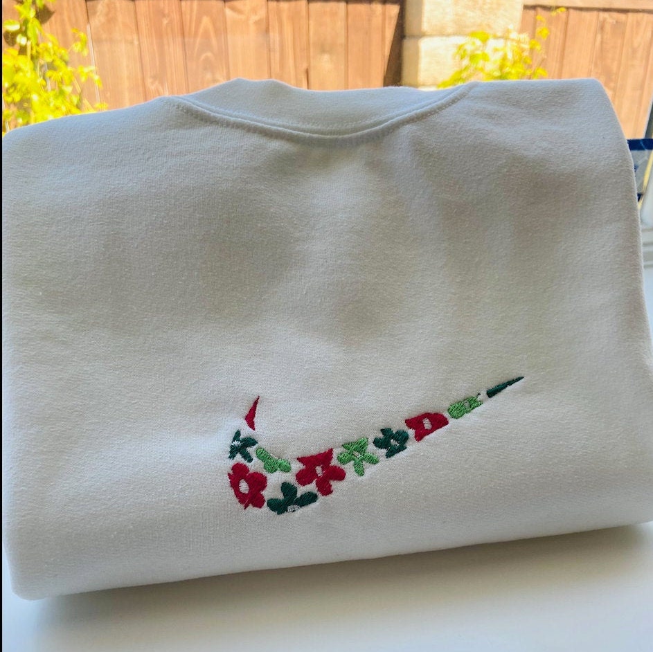 nike flower embroidered sweatshirt