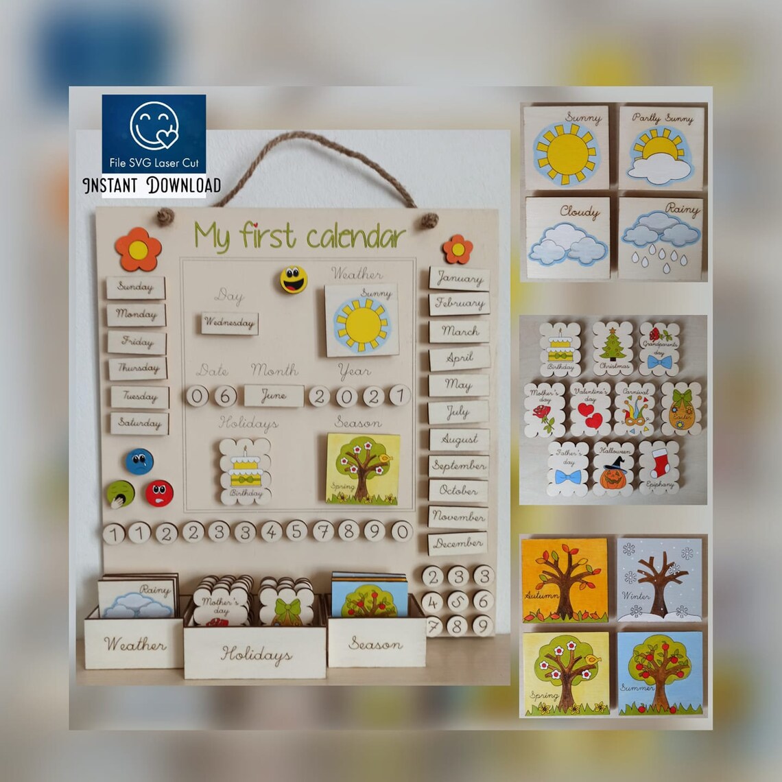 Mein erster Kalender SVG SVG Kalender Kalender SVG Laser - Etsy.de