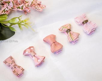 Cute Pet Bow Barrette Set, Dog Cat Hair Accessories (5pcs)