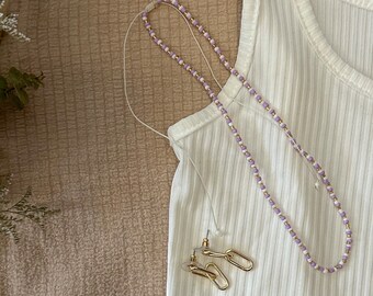 Seed bead necklace/ purple necklace/ white choker/ gold choker/ beach necklace/ adjustable necklace