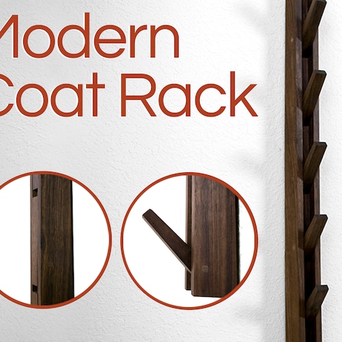 Wall Mounted Modern Coat Rack Plans Woodworking Project Etsy